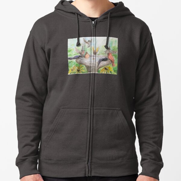 Fairy Cannonballing the Birdbath Zipped Hoodie