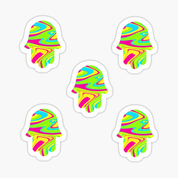 Item preview, Chamsa Sticker Pack - Neon Tie Dye designed and sold by shtkthtstks.