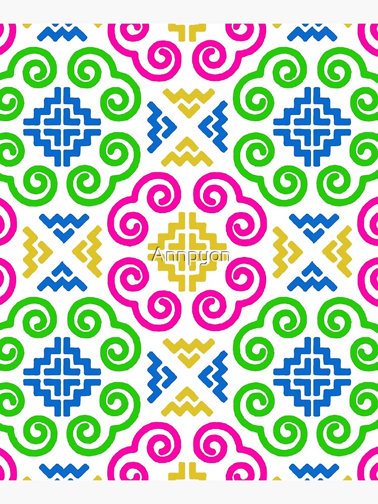 "Colorful Hmong Pattern" Mounted Print for Sale by Annpyon Redbubble