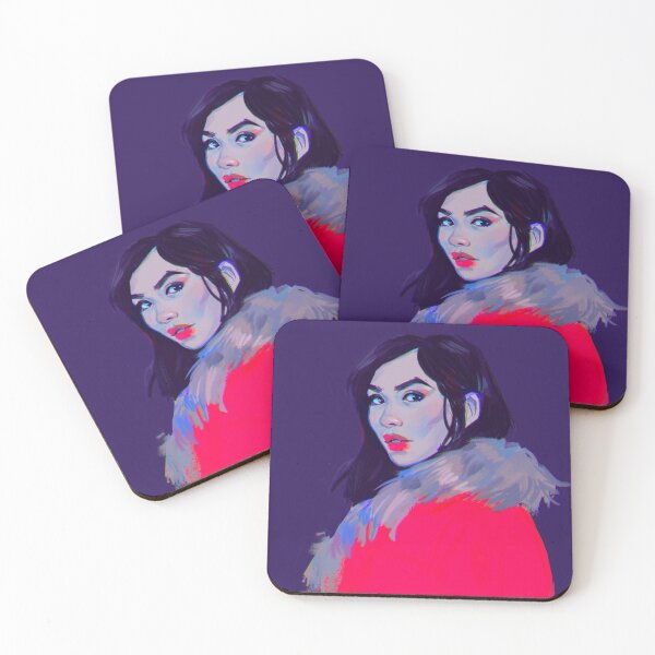 Item preview, Portrait of a Girl in a Neon Fur Coat designed and sold by sorceressink.