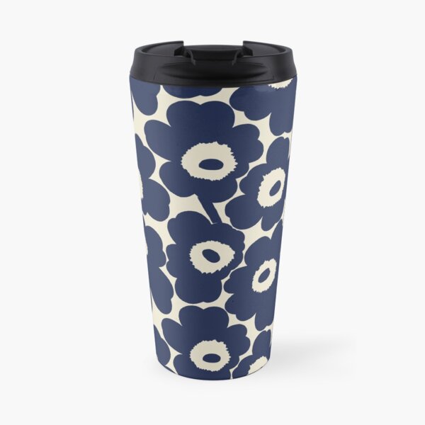Marimekko, The dark blue Unikko (poppy) pattern Travel Mug