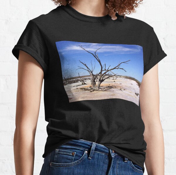 Dry Salt Pan and Dead Tree - Photography by Avril Thomas Classic T-Shirt