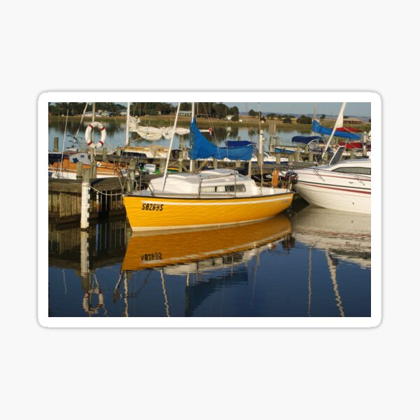 Item preview, Yellow Yacht Reflection - Photography by Avril Thomas - Adelaide Artist designed and sold by AvrilThomasart.