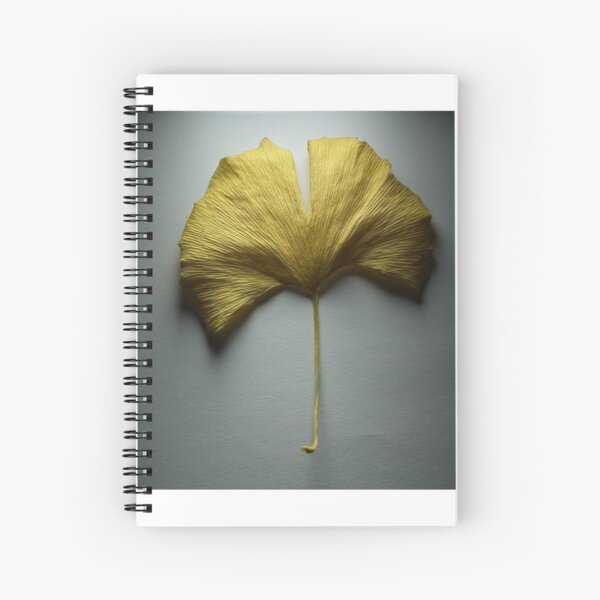 Dried Ginko Leaf Spiral Notebook