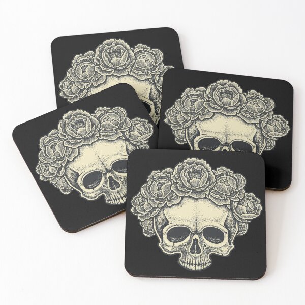 Item preview, Skull - Crown of Peonies designed and sold by eDigi-Arts.