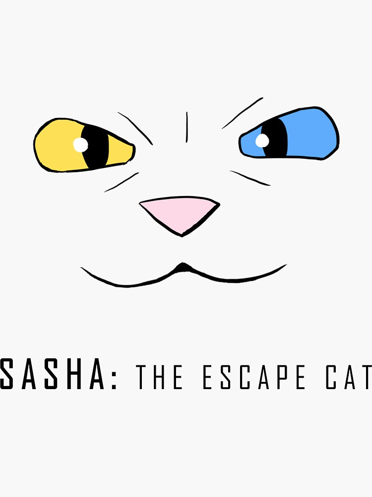 Thumbnail 3 of 3, Sticker, Sasha: The Escape Cat designed and sold by captainscifiart.