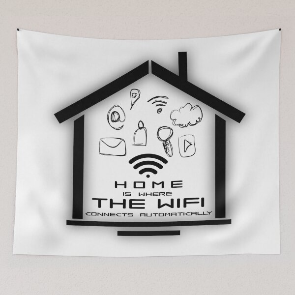 Item preview, home is where the wifi connects automatically designed and sold by mahmoudoops.