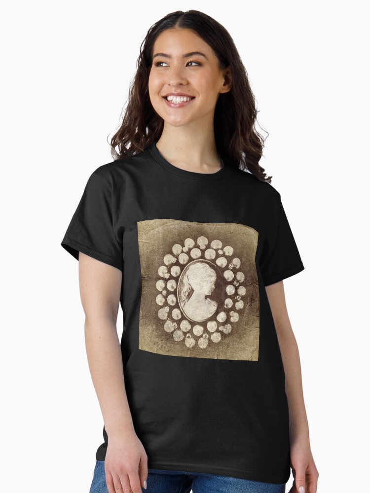 Thumbnail 1 of 7, Classic T-Shirt, Ghostly Lady - Spooky Cameo Brooch designed and sold by OneDayArt.