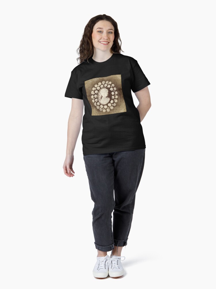 Thumbnail 4 of 7, Classic T-Shirt, Ghostly Lady - Spooky Cameo Brooch designed and sold by OneDayArt.