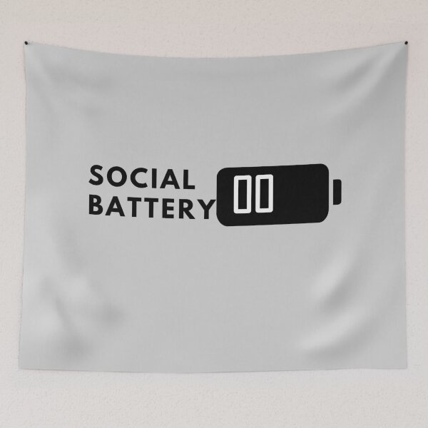 Item preview, Low On Social Battery designed and sold by CreativeText.