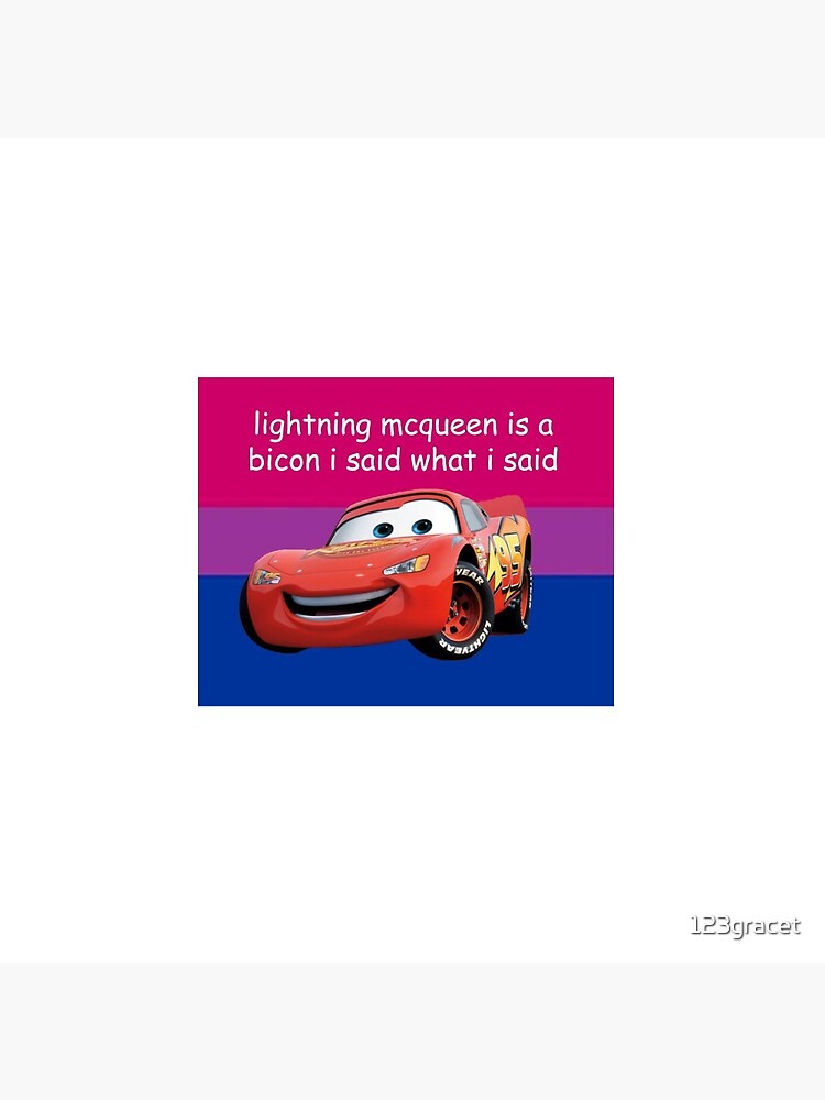 Lightning McQueen bicon Sticker for Sale by 123gracet