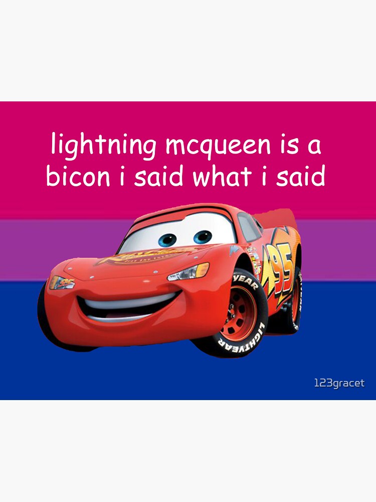 Lightning McQueen bicon Sticker for Sale by 123gracet