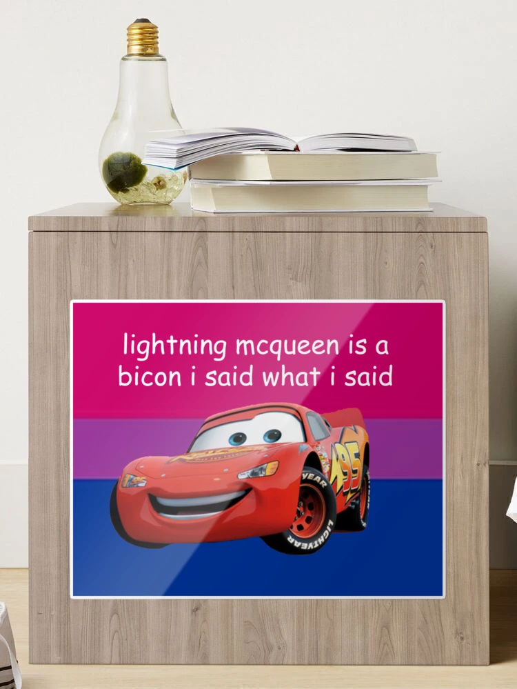 Lightning McQueen bicon Sticker for Sale by 123gracet