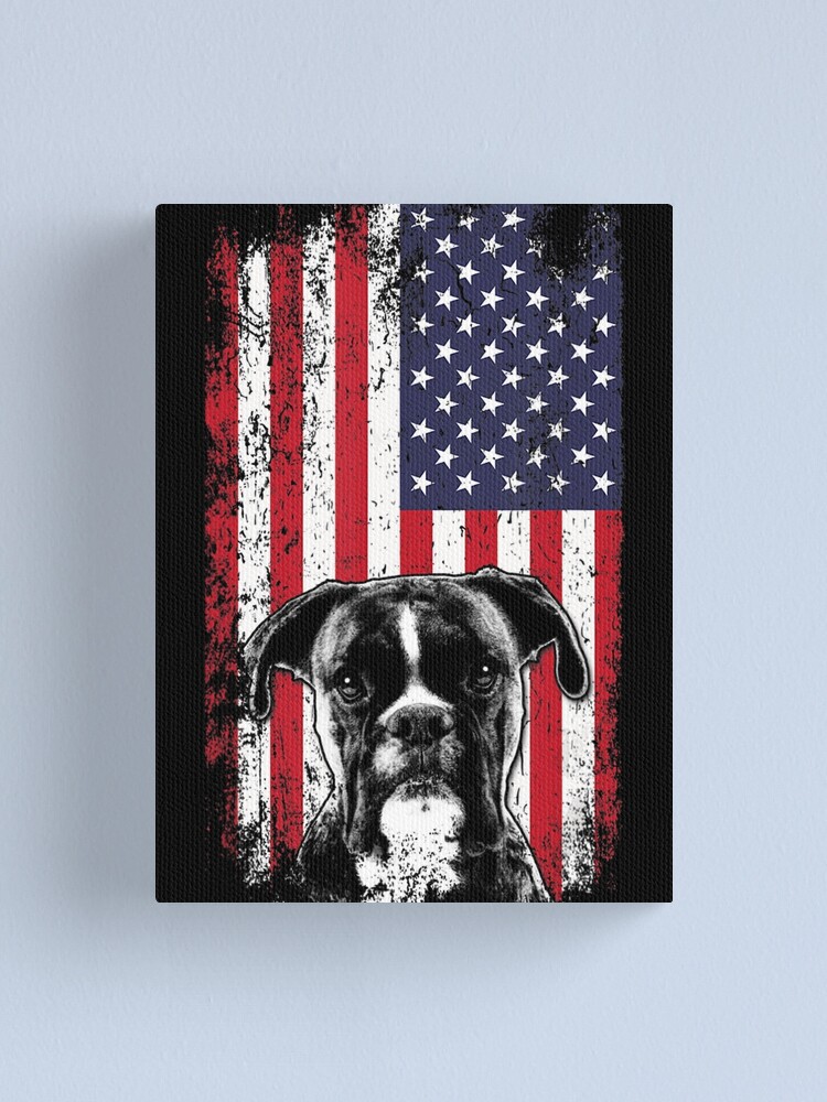 Boxer USA Gift Keychain Flag American Dog Lover Pet United States Cute 
