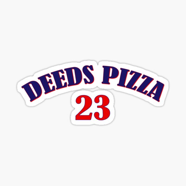 DEEDS' PIZZA - DISTRESSED Slim Fit T-Shirt Sticker