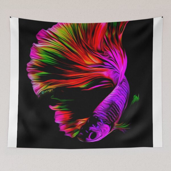 Item preview, Colourfull bettafish abstract painting designed and sold by NandoArtDesign.