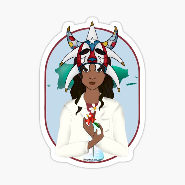 Puerto Rican Woman in STEAM Sticker