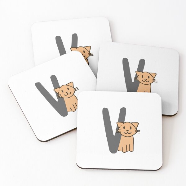 Item preview, Personalized Cat Initial V designed and sold by TheFamilyVan.