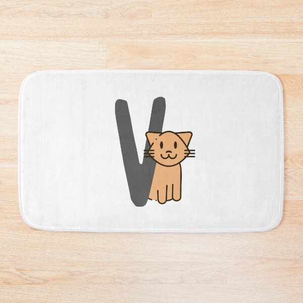 Item preview, Personalized Cat Initial V designed and sold by TheFamilyVan.