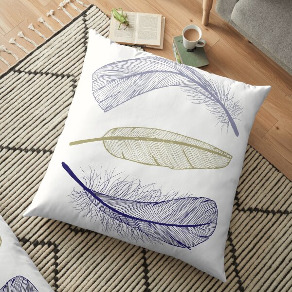 Feathers in Three Colours Floor Pillow