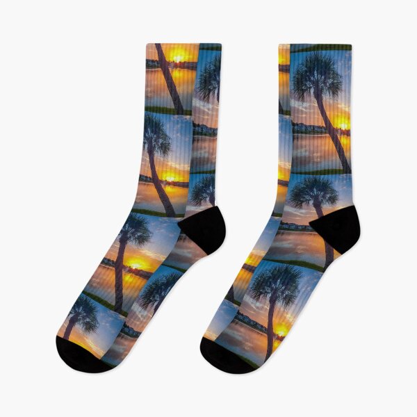 Item preview, Shimmering Sunrise Sunset Ocean Palm Tree Zen Meditation designed and sold by NextGenerations.
