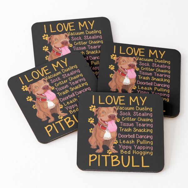 Item preview, I Love My Pitbull Pittie Mom Dad Funny Dog Animal Lovers designed and sold by JohnnyBench73.