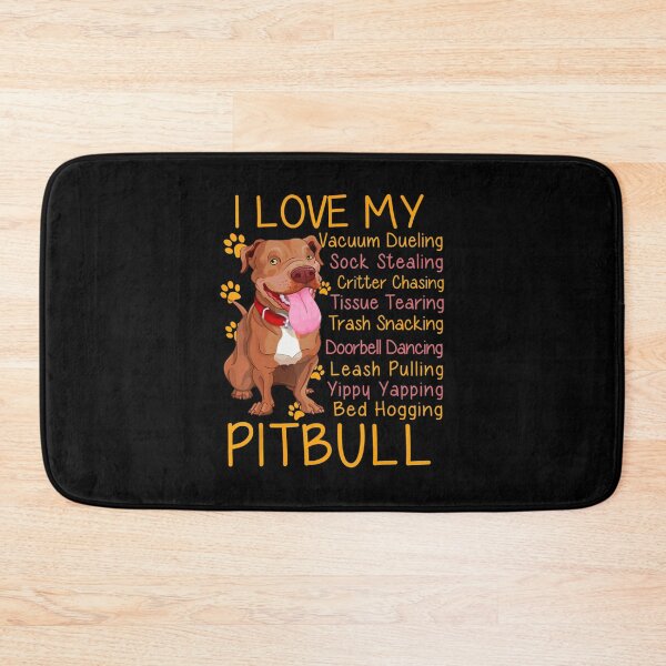 Item preview, I Love My Pitbull Pittie Mom Dad Funny Dog Animal Lovers designed and sold by JohnnyBench73.