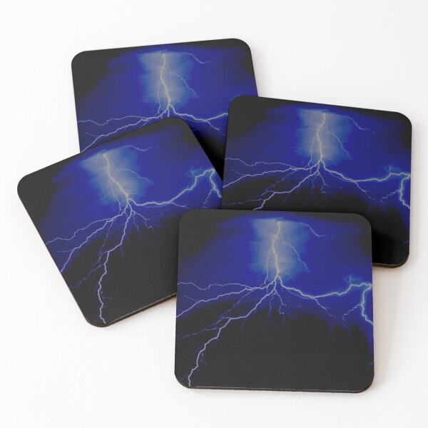 Item preview, Blue Lightning — Electric Abstract Poster designed and sold by Galathi Designs.