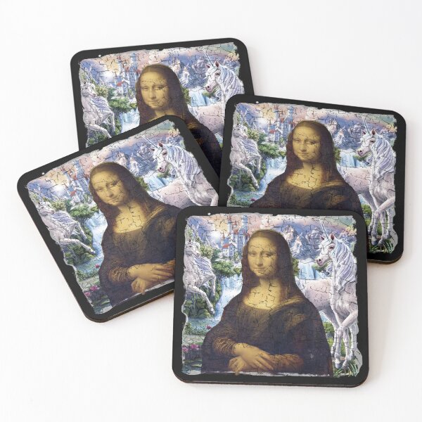 Item preview, Mona Lisa and unicorns designed and sold by chadtees.