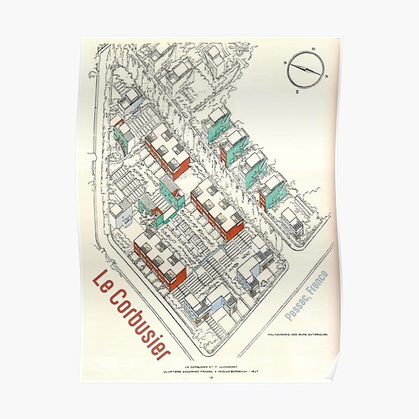 Imprimé Le Corbusier Vintage Poster