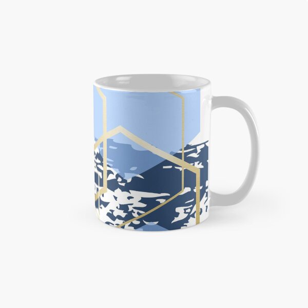 Item preview, Geometric abstract in blue and gold designed and sold by PositiveChaos.