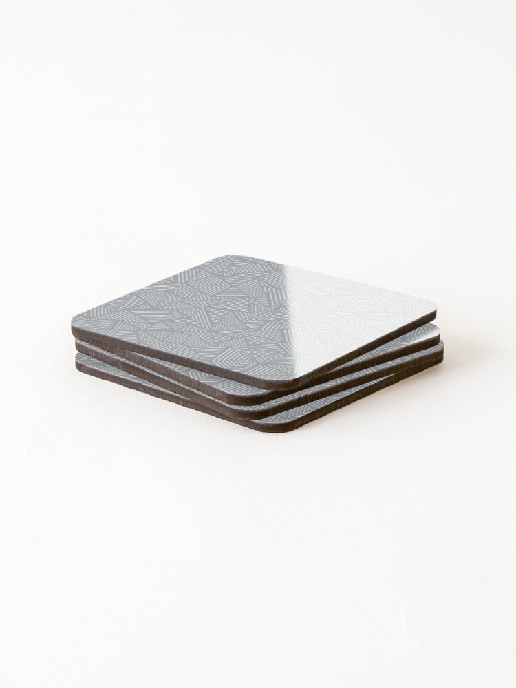 Thumbnail 4 of 5, Coasters (Set of 4), Abstract Linear Grey designed and sold by ProjectM.