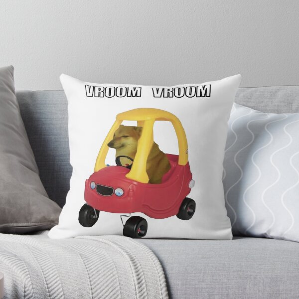 cheems car Throw Pillow