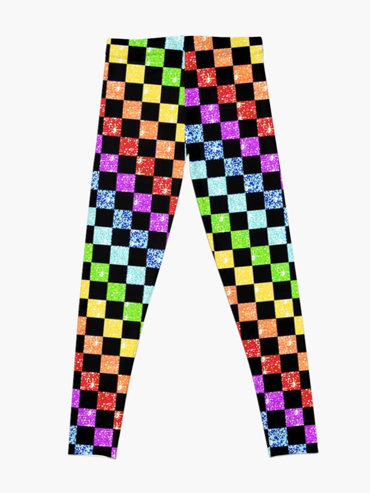 leggings with checkered stripe