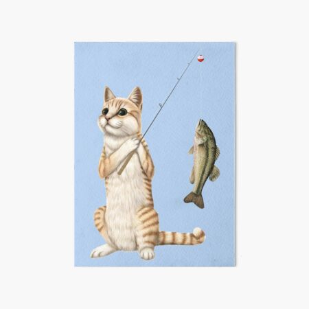 Fishing cat Art Board Print for Sale by Mehu