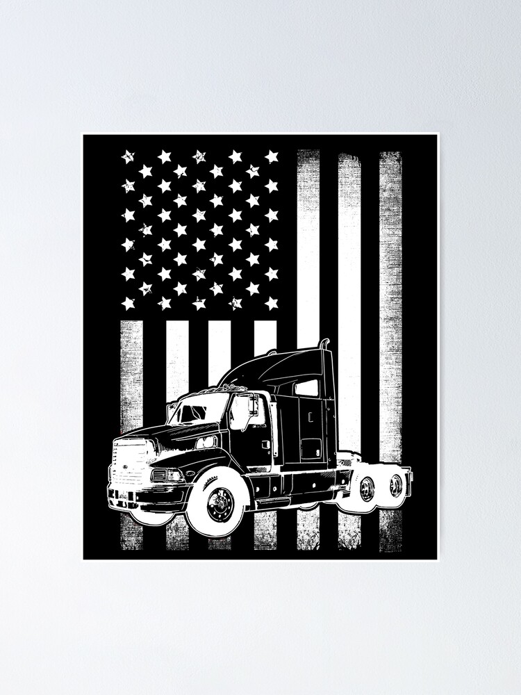 American Flag Semi Truck Driver Gifts Truck Lovers Trucker - Truck Driver -  Tapestry