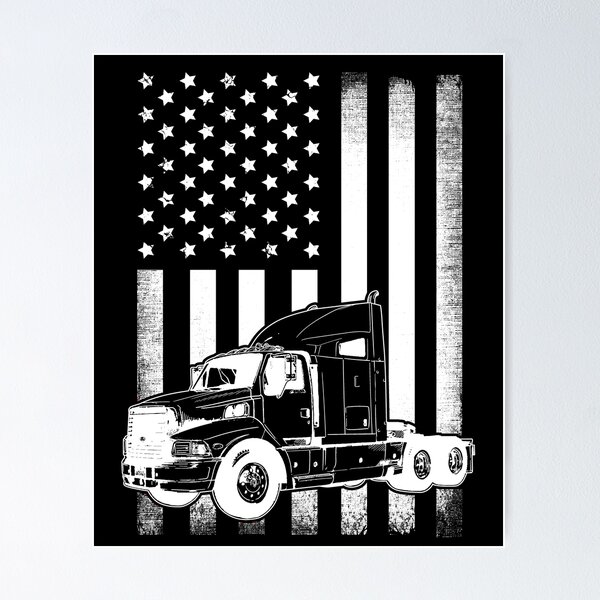 American Flag Semi Truck Driver Gifts Truck Lovers Trucker - Truck