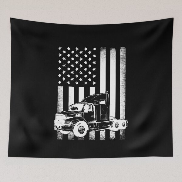 Item preview, Vintage USA Trucker American Flag Truck Driver designed and sold by Captain Mood.