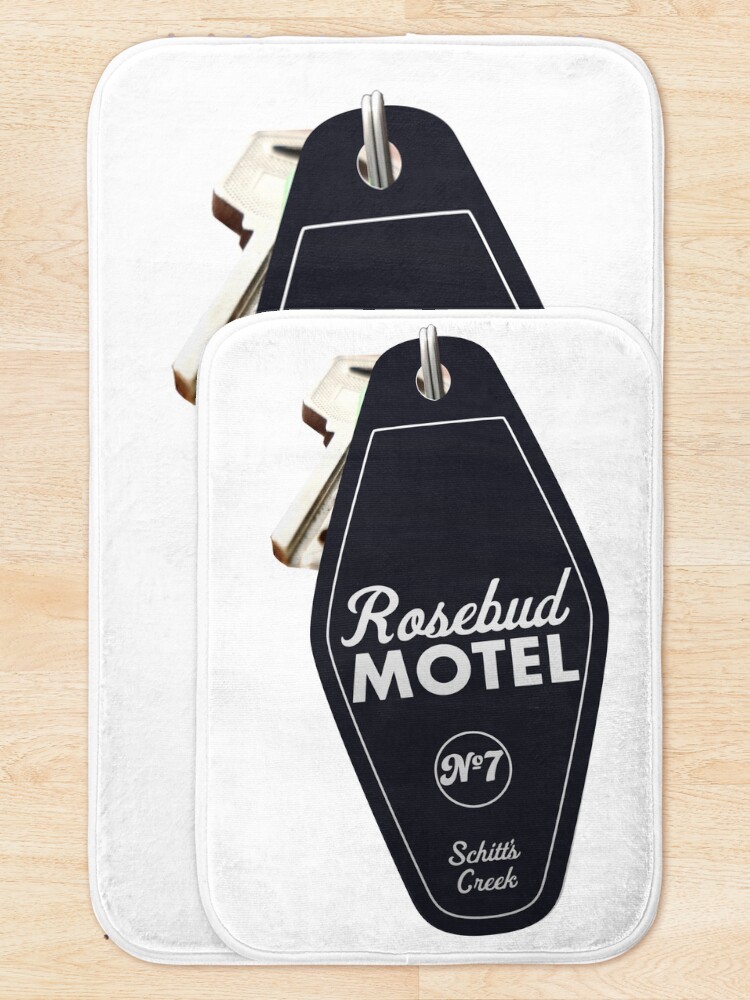 Alternate view of Schitt's Creek Rosebud Motel Key Tag for Room 7, Retro design in black Bath Mat
