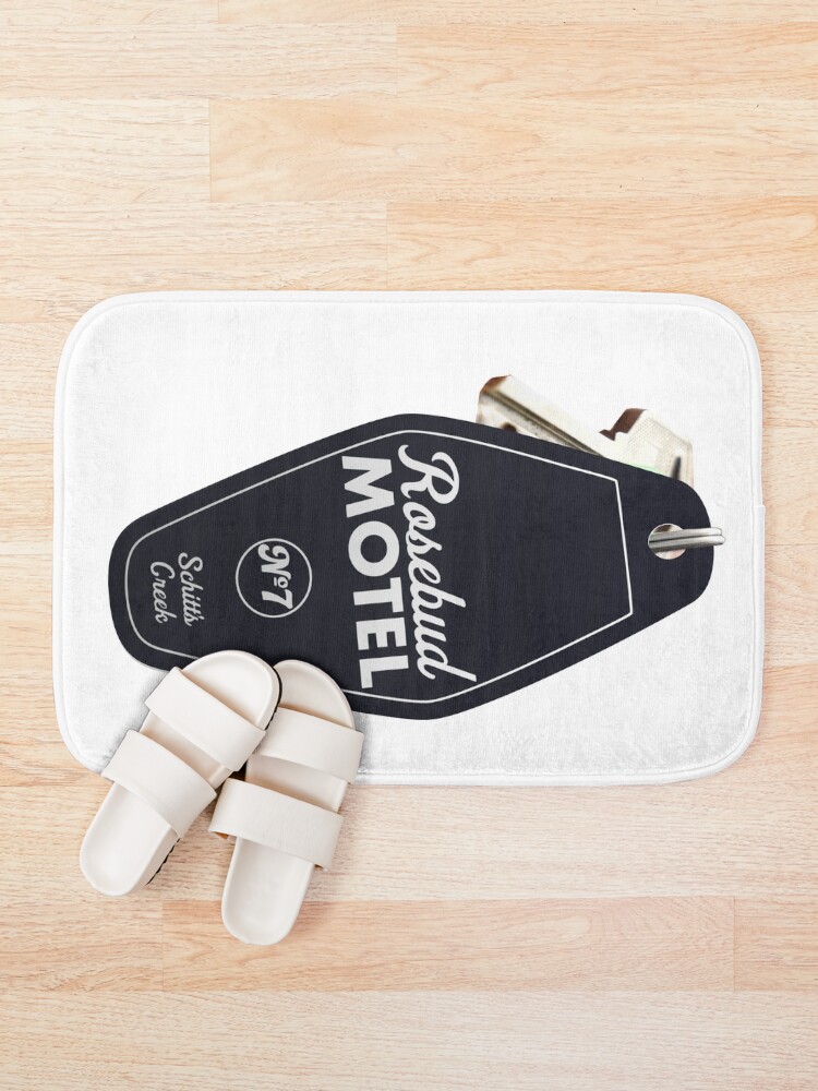 Alternate view of Schitt's Creek Rosebud Motel Key Tag for Room 7, Retro design in black Bath Mat