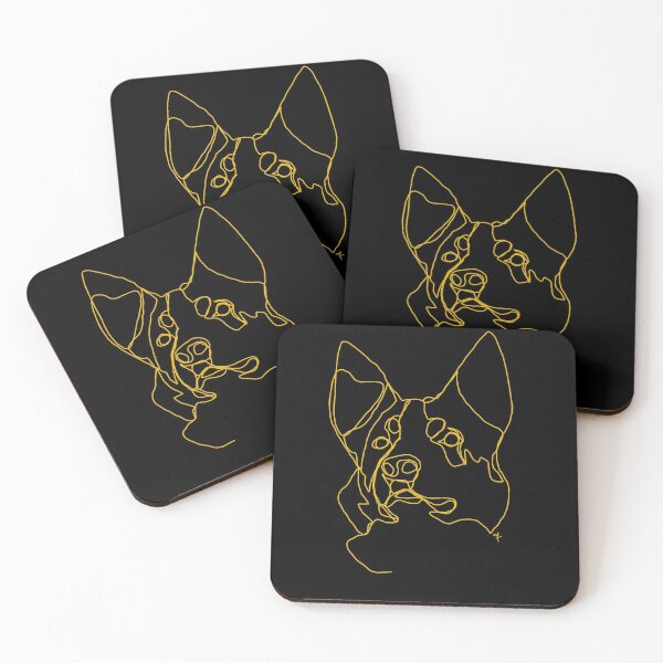 Item preview, Border Collie One Line Gold Illustration designed and sold by noiza.