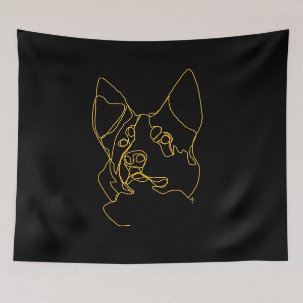 Item preview, Border Collie One Line Gold Illustration designed and sold by noiza.