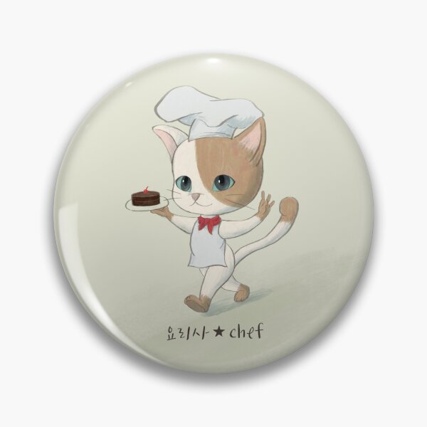 Item preview, Korean alphabet, patissier cat in chibi anime style designed and sold by koreandesign.