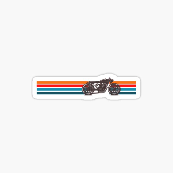 Motocicleta Cafe Racer Diseño Vintage Pegatina