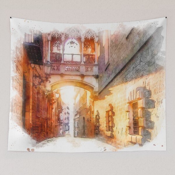 Item preview, Barcelona, Gothic Quarter designed and sold by AM FineArtPrints.