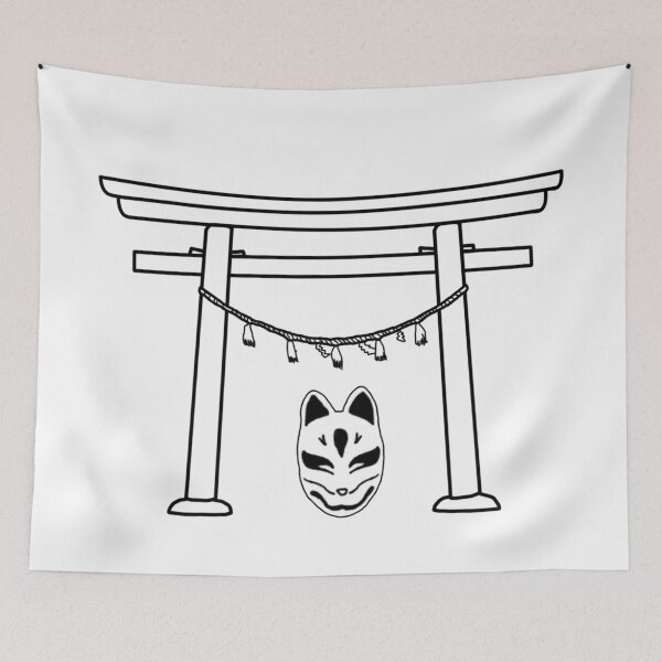 Item preview, Fox Mask Kitsune Black designed and sold by Rinnnce Designs.