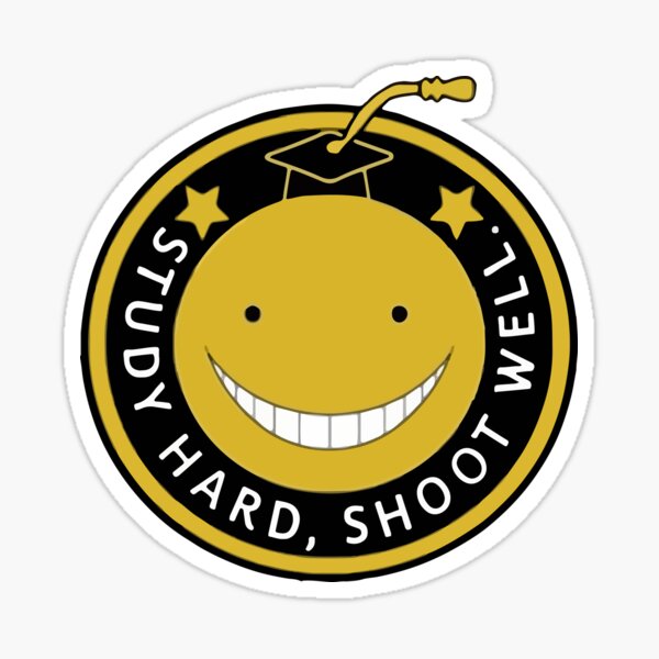 Assassination classroom Logo Koro Sensei Study hard shoot well Sticker