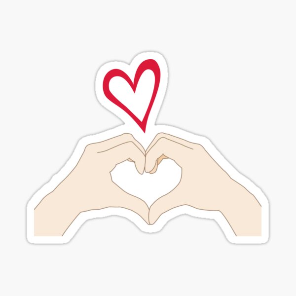 Korean Heart Kpop Hand Heart Sticker For Sale By Arorar Redbubble