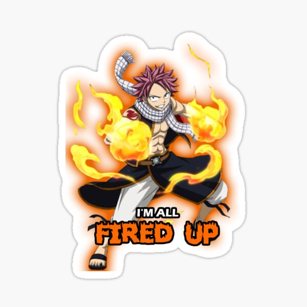 Fairy Tail Natsu Dragneel with Fire Sticker - Free PNG Download