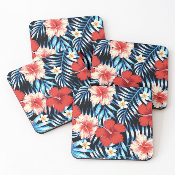 Item preview, Hibiscus floral pattern - red and blue flowers designed and sold by Rakesh Murugan.